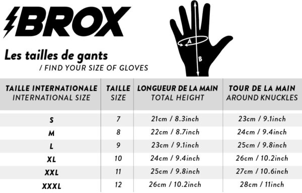 Guide Des Tailles Gants Moto Brox